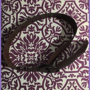 Woven Faux Leather Belt